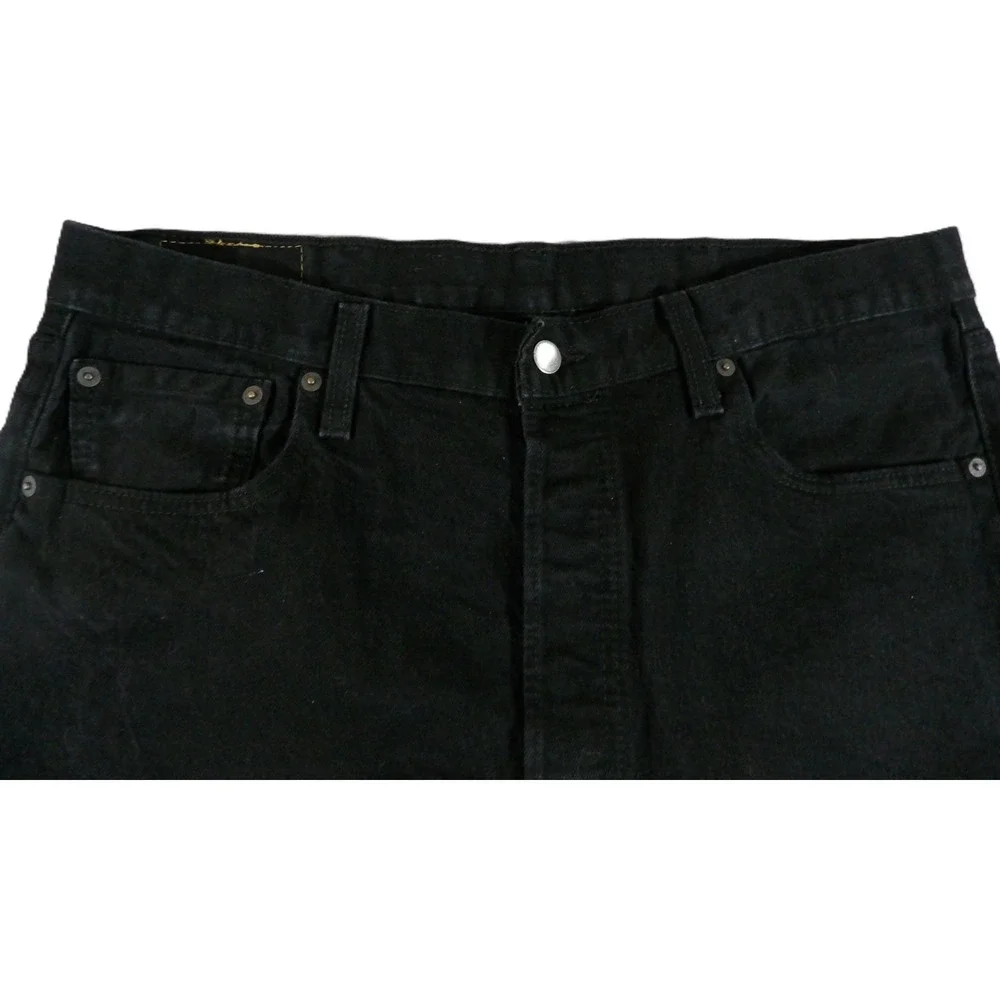 Levis 501 Denim Shorts Men W38 L9 Black Button Fly Cotton Blend Summer Jorts
